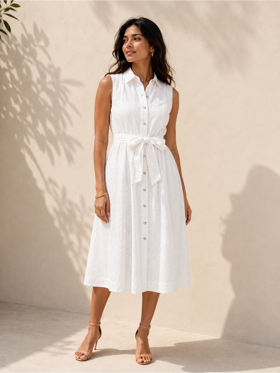 Anne Klein Dresses & Skirts - ANNE KLEIN Eyelet Midi Shirt Dress